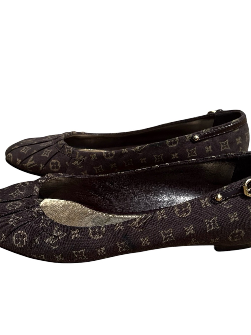 Louis Vuitton Dark Brown Monogram Canvas Ballet Flats